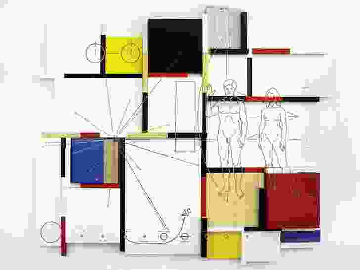 I Hope Tomorrow is Just Like Today, 2008. In this work, IKEA furniture is arranged “like an oversized Mondrian.”