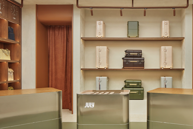 A lush palette of cinnamons, muted greens and mellow neutrals complements the colourful luggage on offer.
