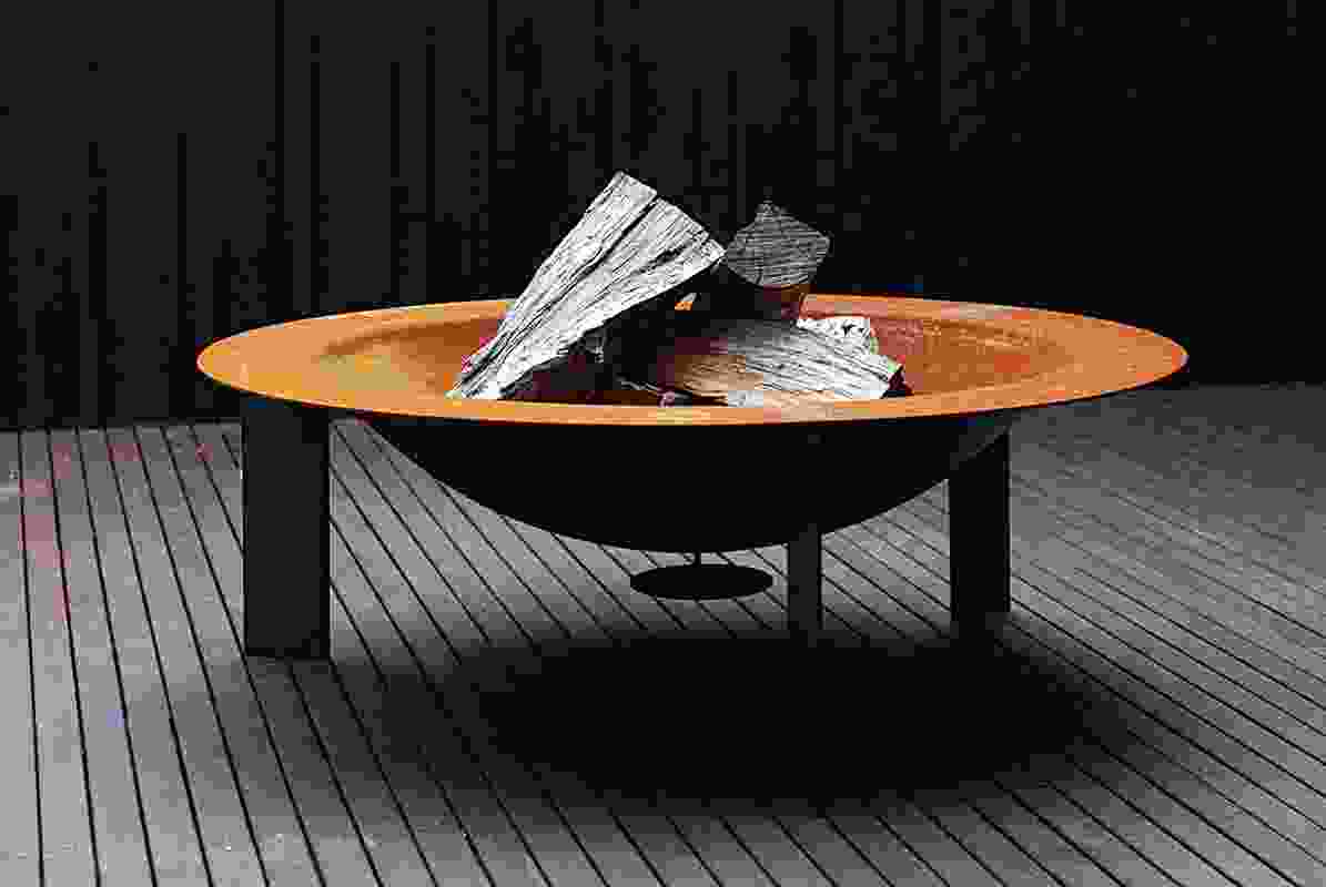 A steel outdoor firepit was one of the pieces that started LifeSpace Journey.