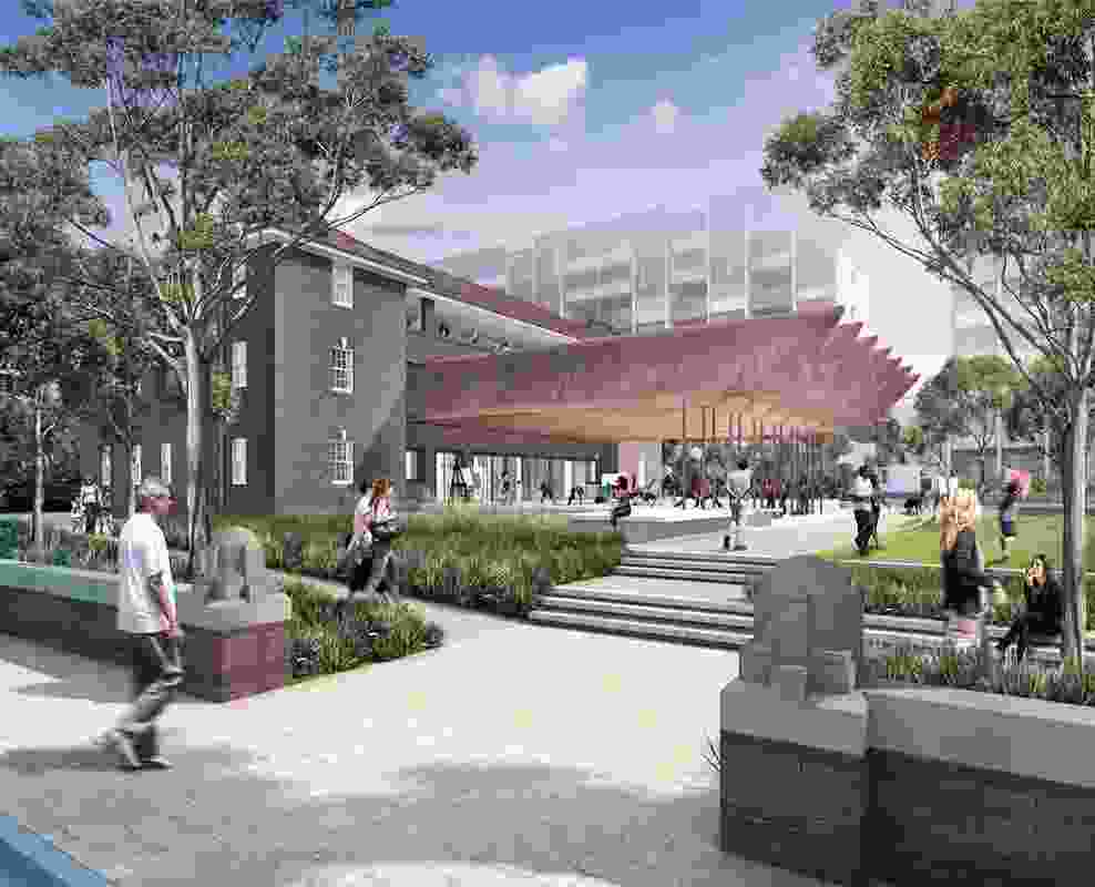 A render of the Joynton Avenue Creative Centre by Peter Stutchbury Architecture.