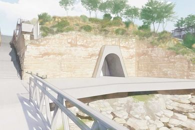 The proposed tunnel at the Museum of Old and New Art by Nonda Katsalidis Architects.