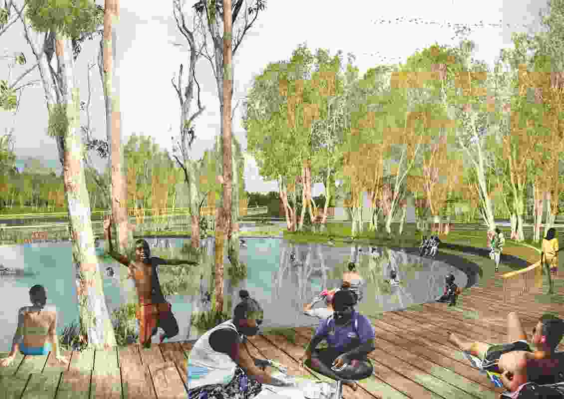 A community swimming hole in the Jabiru masterplan by Common and Enlocus.