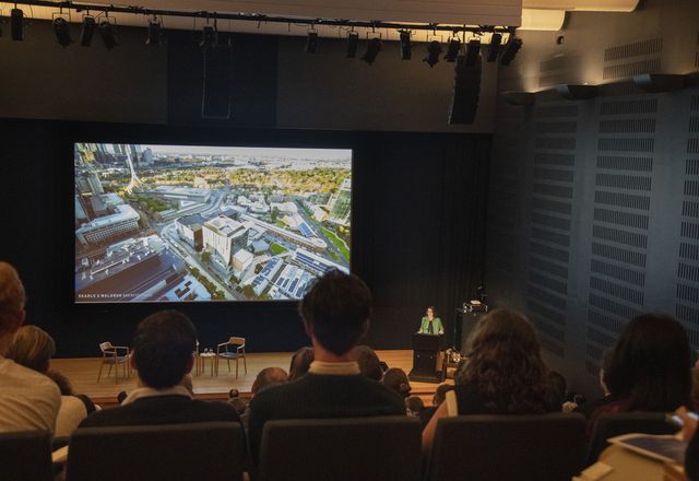Suzannah Waldron, Searle x Waldron Architecture, presenting University of Melbourne, End of Trip Facilities at The Architecture Symposium, Sydney.