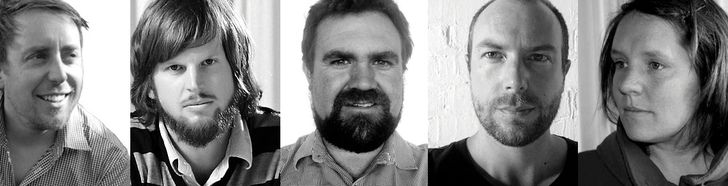 Room 11 Architects (L–R): James Wilson, Thomas Bailey, Nathan Crump, Aaron Roberts and Megan Baynes.