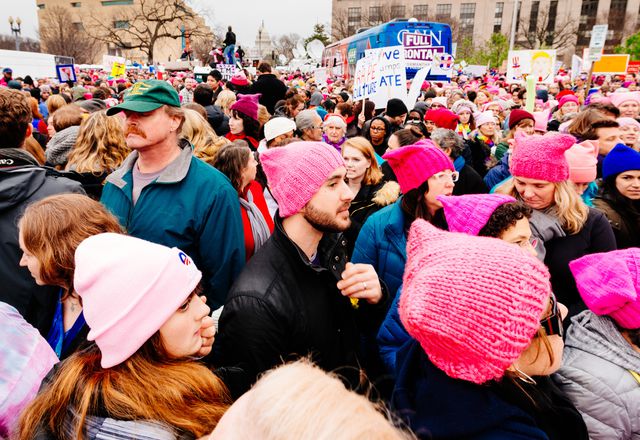 A scene from the Women's March on Washington, Washington DC, January 2017.