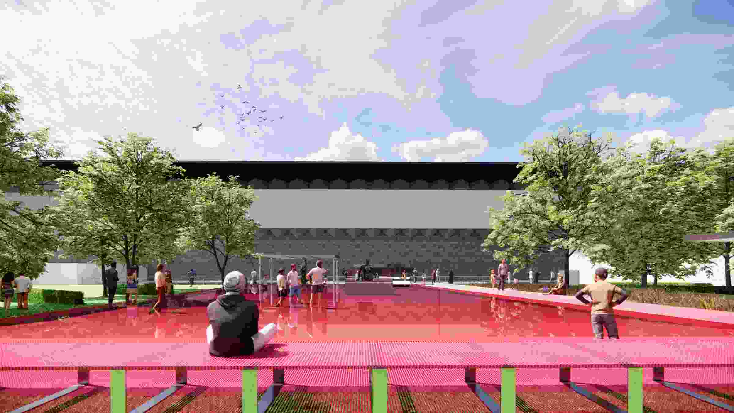 Ngv Project NGV's pink pond installation to open in November | ArchitectureAu