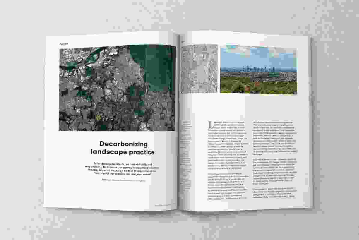 A spread from the May 2022 issue of Landscape Architecture Australia
