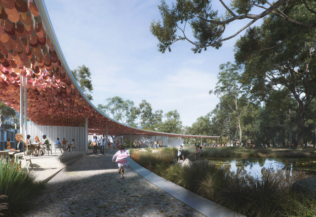 Winning design for Griffith Park Precinct by Collins and Turner, Jane Irwin Landscape Architecture and WSP Indigenous Specialist Services.