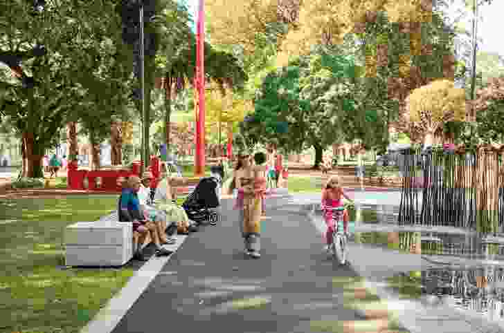 A playground by artist Fiona Foley and Urban Art Projects within the Redfern Park Upgrade by Spackman Mossop Michaels with BVN and the City of Sydney.