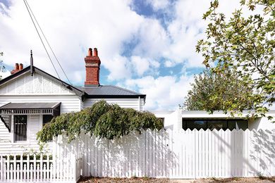 The existing house, an Edwardian weatherboard, has been remodelled as a private family wing.