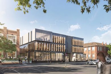 The revitalization of Bendigo TAFE’s Bendigo city campus, designed by Architectus and Six Degrees Architects includes a new building on Hargreaves Street that will also create a new entry to the campus.