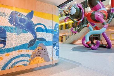 Themes representing nature are displayed in graphics throughout the Royal Children’s Hospital.