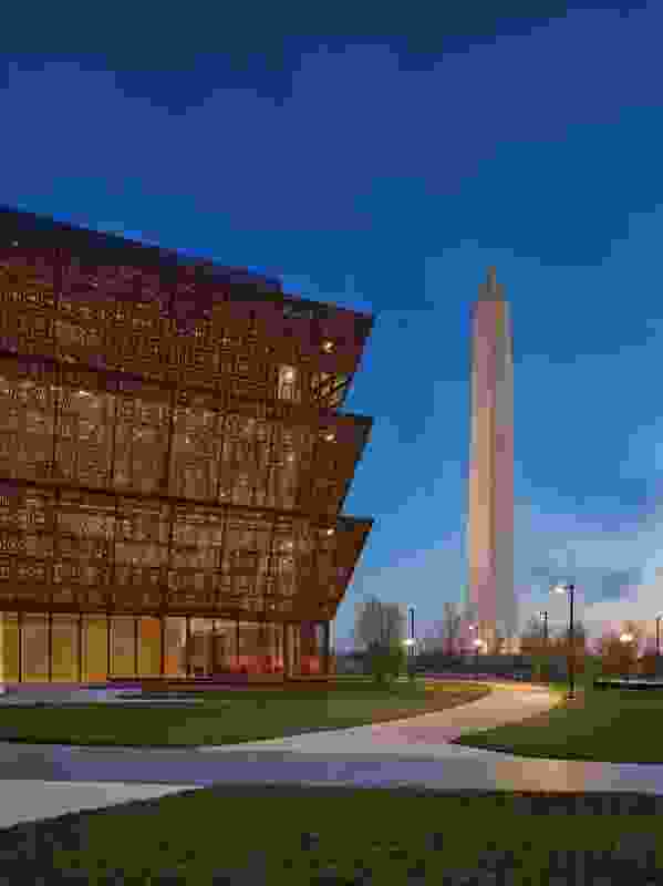 The Smithsonian National Museum of African American History and Culture by Adjaye Associates.