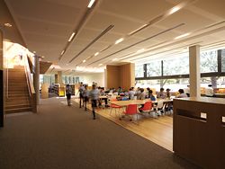 Interior view of the main library space.
