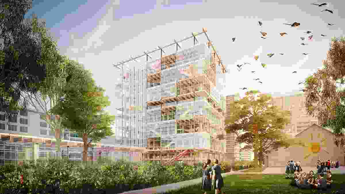 The proposed Arthur Phillip High School designed by Grimshaw and BVN.