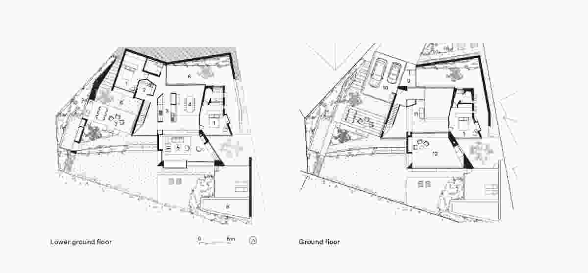 Plans of K House  by Renato D’Ettorre Architects