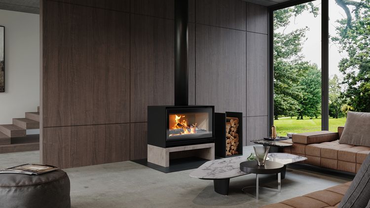 Direct Vent freestanding wood fireplaces by Escea | ArchitectureAu