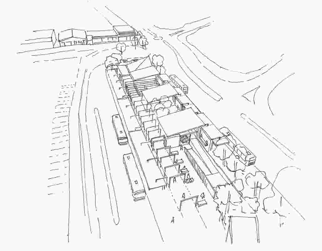 An early concept sketch for Noosa Junction Station.