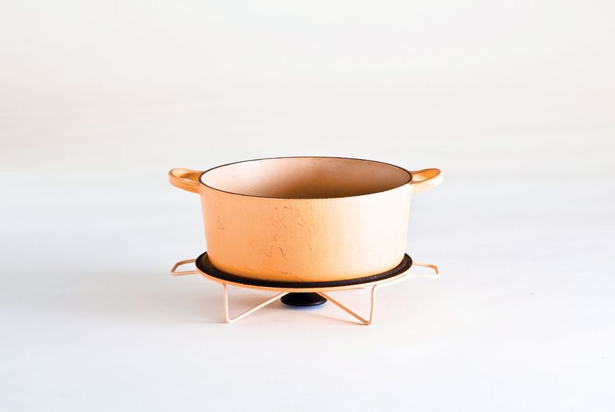 Henry’s Le Creuset trivet lid enables a Le Creuset pot to be placed directly on a table.