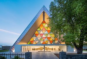 Cardboard Cathedral in Christchurch, New Zealand by Shigeru Ban, 2013.