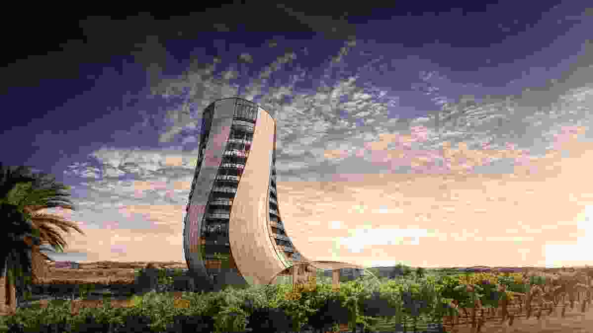 The proposed building is crowned with a viewing deck with a “sky bar” and 360-degree views over the Barossa.