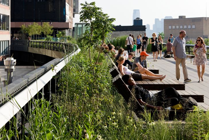 Daybeds in the park offer a rare opportunity for Manhattanites to lounge in the sun.