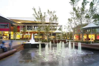 The water fountain at Rouse Hill’s town square. 