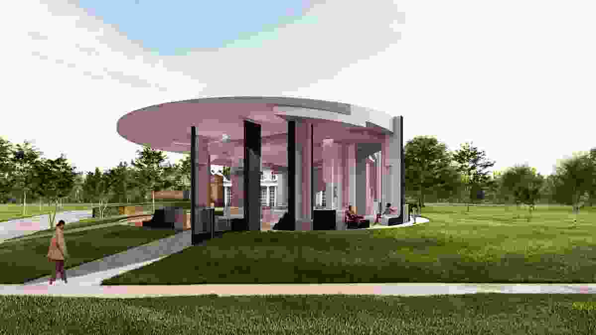 Serpentine Pavilion 2020 designed by Counterspace, Design Render, Exterior View.