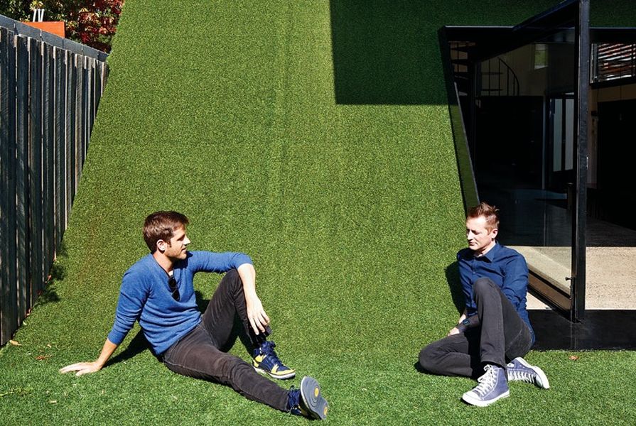 Andrew Maynard (left) and Mark Austin (right) of Andrew Maynard Architects at Hill House (2011).