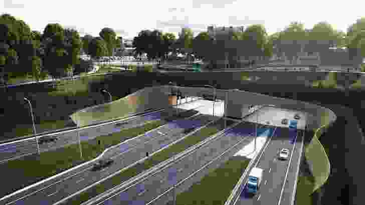 Hassell's urban design/landscape plan involves designs for the entrances and interiors of WestConnex tunnels.