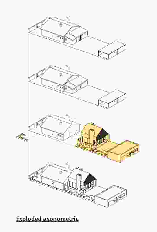 Exploded axonometric diagram of Local House by Make Architecture