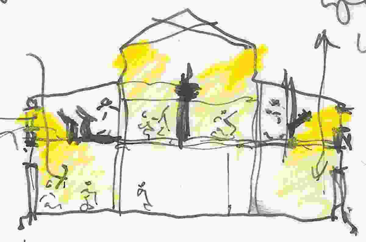 A concept sketch of the Stables, VCA section.