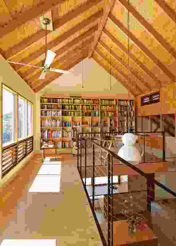 A mezzanine study and bedrooom are located on the uppermost level. 