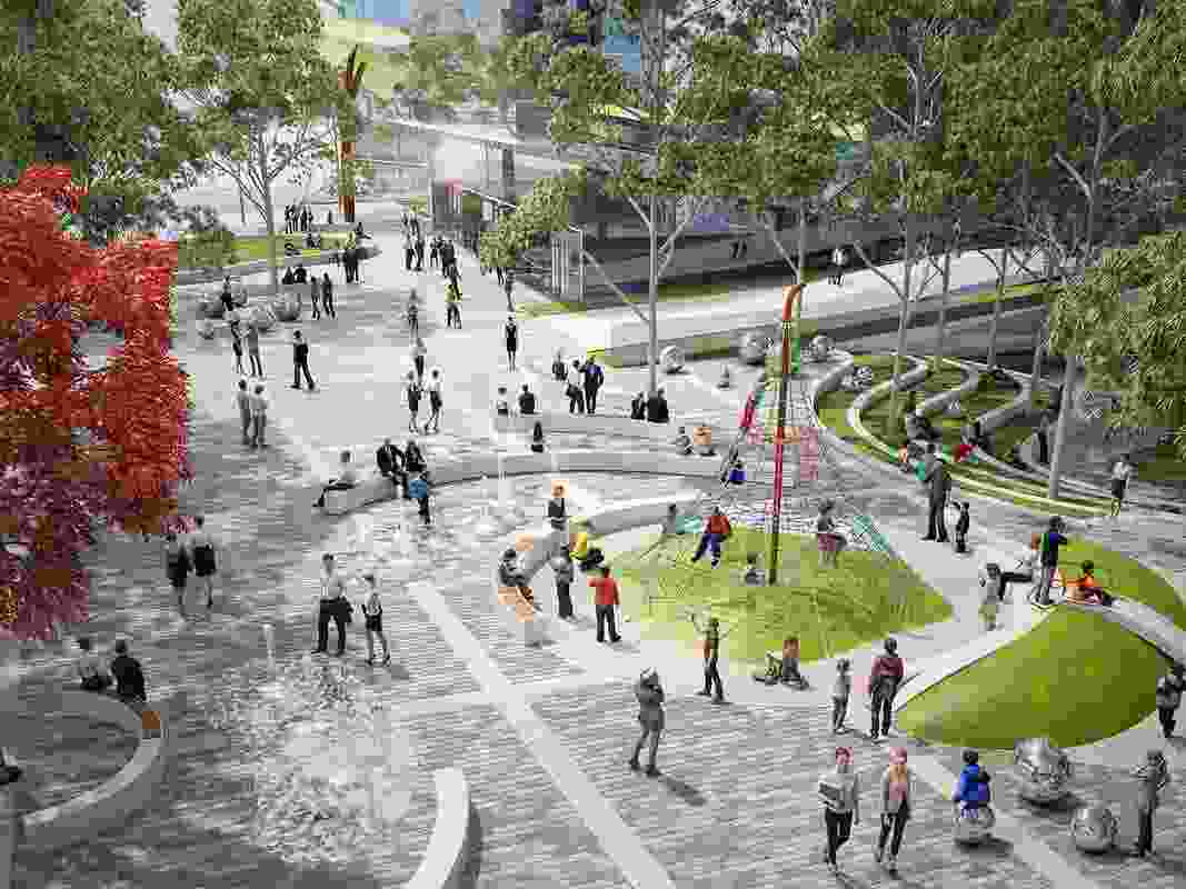 Entry 16: The Orchard, Ryde Square by Team2 in collaboration with Arcadia Landscape Architecture (Australia).