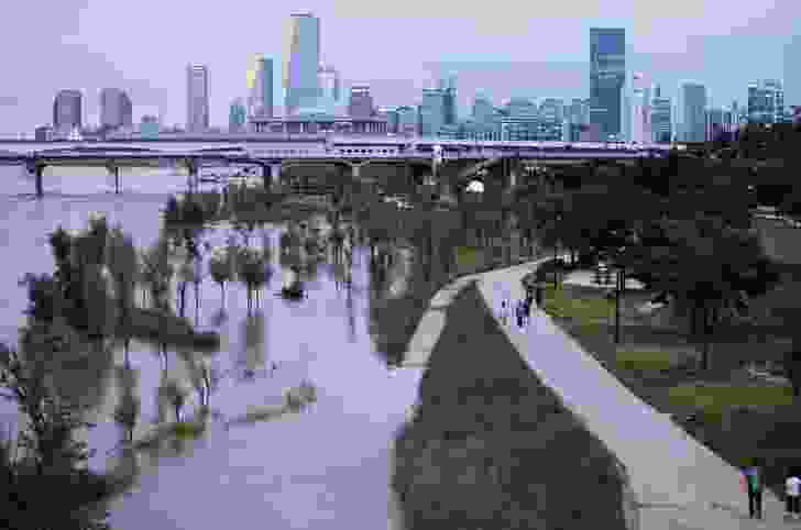 Seoul’s Han River floods seasonally, depositing large amounts of silt on the riverbank, which has to be removed before it hardens.