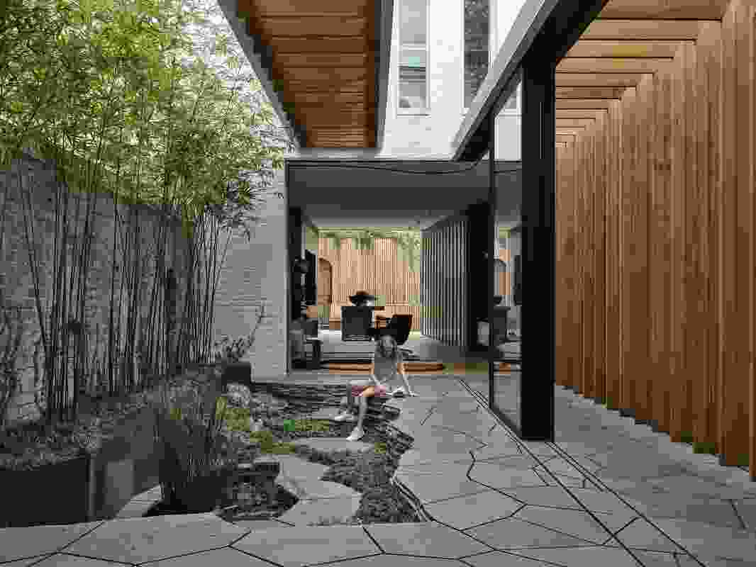The terrace has been replanned into three smaller buildings that open onto two distinctive courtyards.