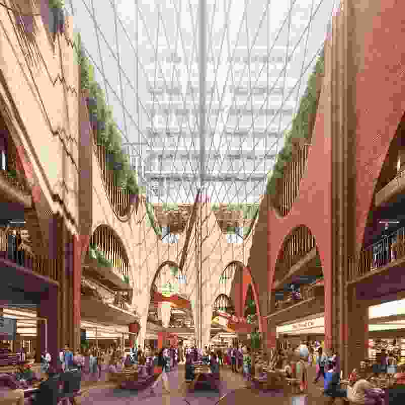 Architectural rendering of the Market Square atrium.