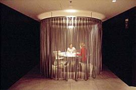 The “hospital curtain” meeting room.             Images: Anthony Browell