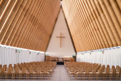 Cardboard Cathedral by Shigeru Ban Architects (Christchurch, New Zealand, 2013).