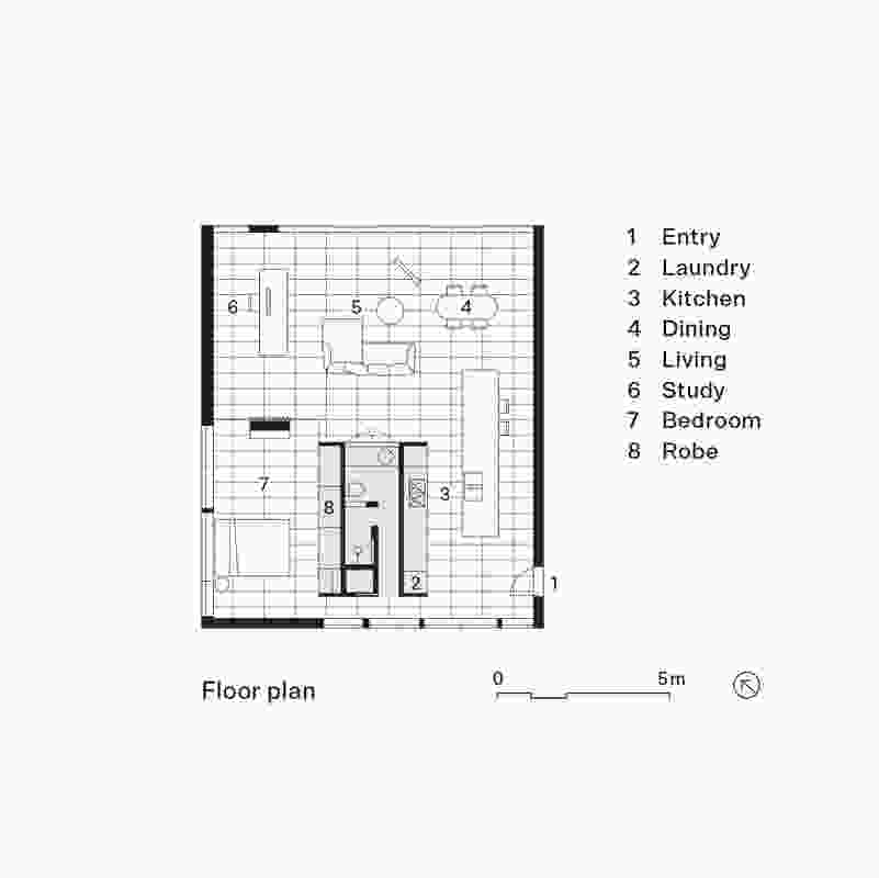 Plan of Coastview Apartment by Andrew Burges Architects.