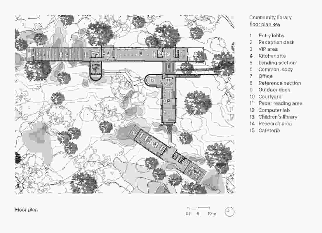 Plan of a community library by Robust Architecture Workshop.