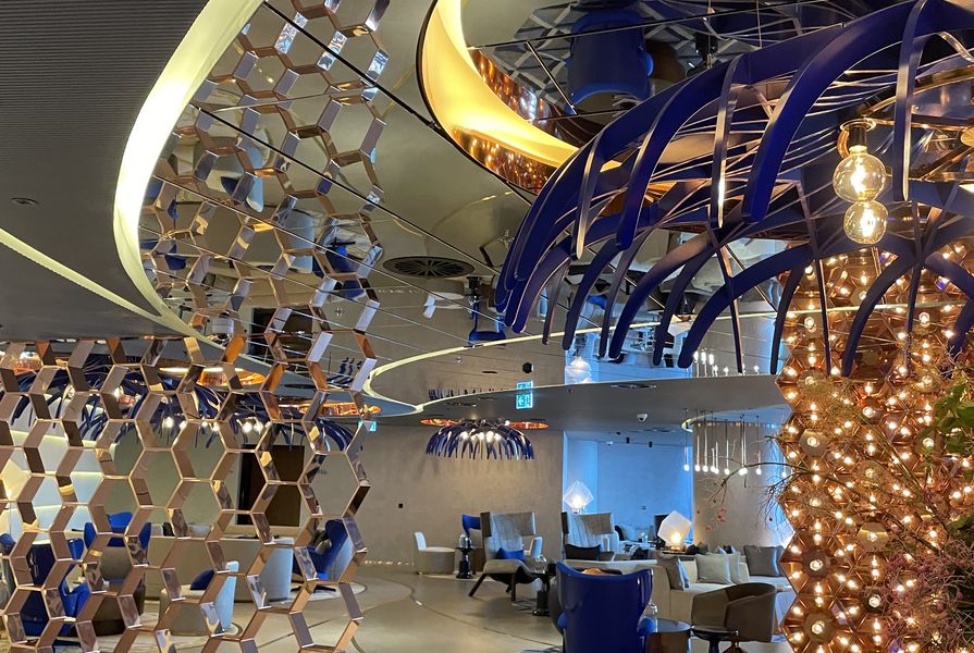 Aodeli's Mirror Aluminium Panels (MAP) feature on the ceilings of the rooftop bar and reception area of the new W Hotel in Sydney.