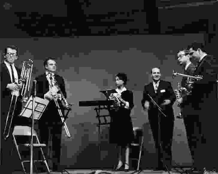Performing at Tanglewood with a brass quintet in 1963.