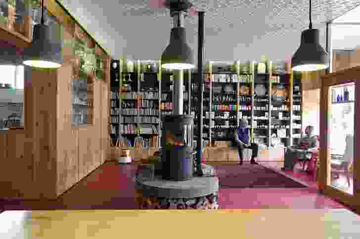 The relaxed bookshop at the front of the store provides a place for locals to share the space.