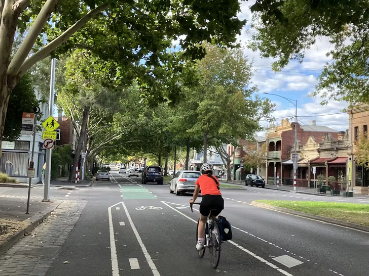 Canopy trees create cooler cycling conditions.