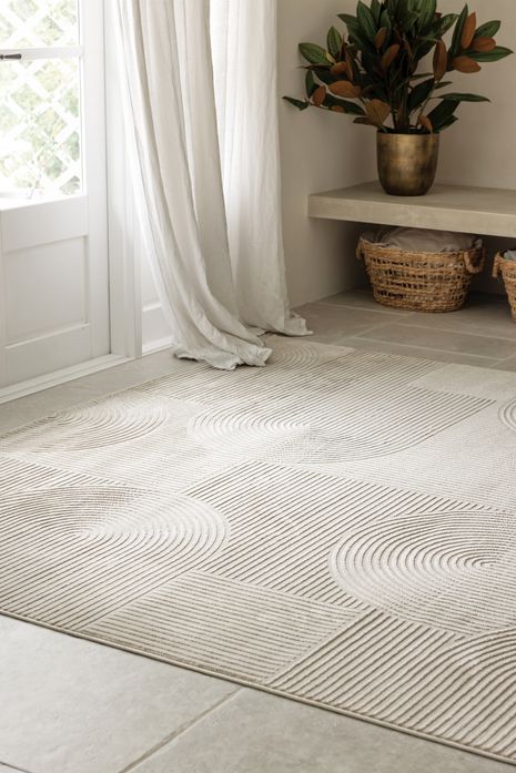 Raking linen rug by Darren Palmer x Unitex