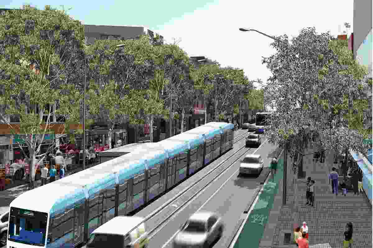 The vision for Parramatta Road’s regeneration includes light rail to alleviate traffic.